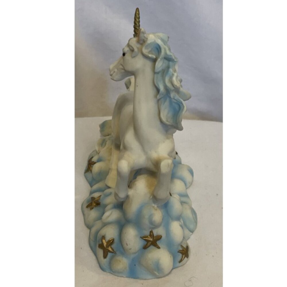 Ceramic Unicorn statue with Green Jewel Stone Green 6x5 Stone is Plastic - Picture 4 of 10